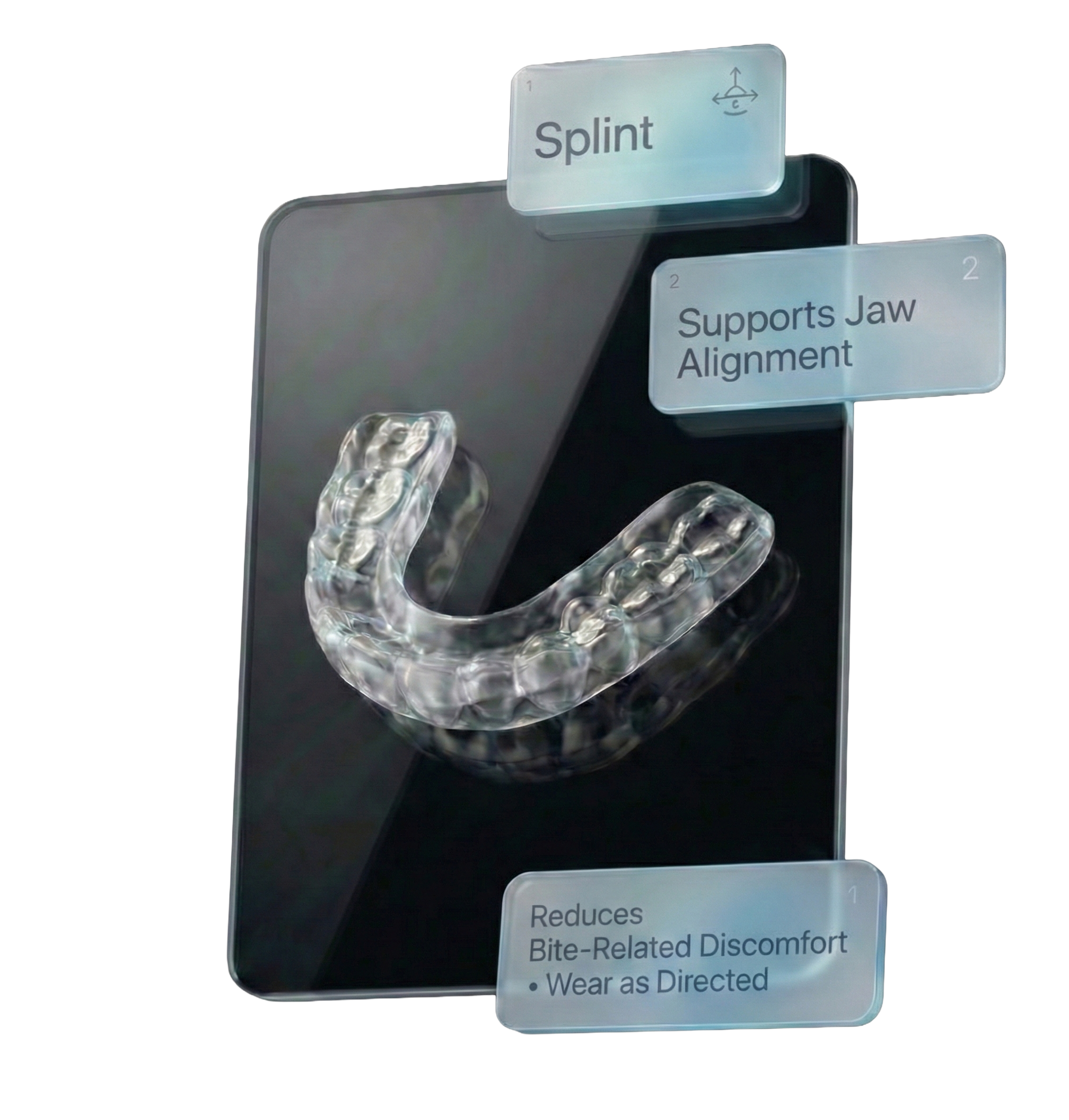 Therapeutic splint - supports jaw alignment, reduces bite-related discomfort