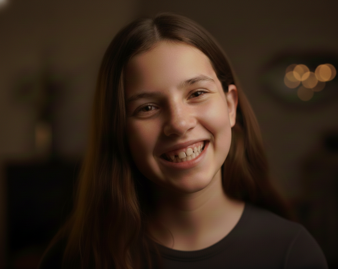 Teen with beautiful confident smile